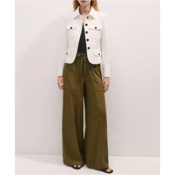 ME+EM Women's Deep Golden Olive Fluid Viscose Pant Size 2 - Picture 9 of 9